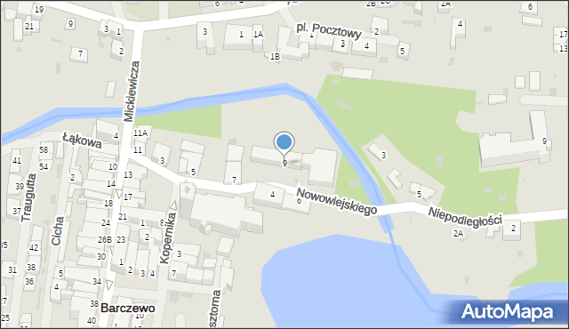 Barczewo, Nowowiejskiego Feliksa, 9, mapa Barczewo