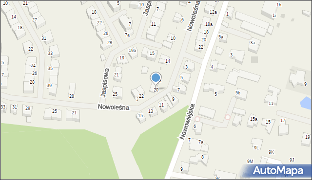 Bezrzecze, Nowoleśna, 20, mapa Bezrzecze