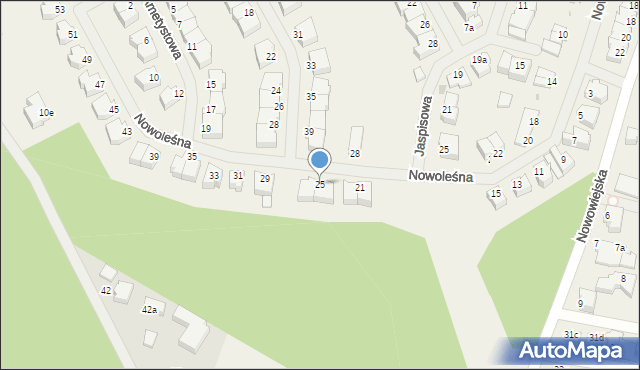 Bezrzecze, Nowoleśna, 25, mapa Bezrzecze