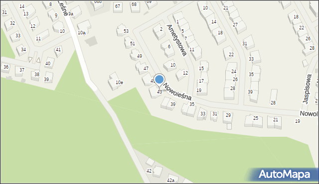 Bezrzecze, Nowoleśna, 43, mapa Bezrzecze