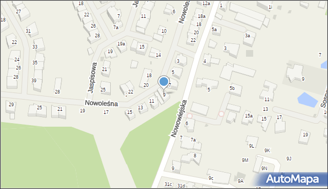 Bezrzecze, Nowoleśna, 9, mapa Bezrzecze