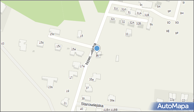 Bezrzecze, Nowowiejska, 35, mapa Bezrzecze