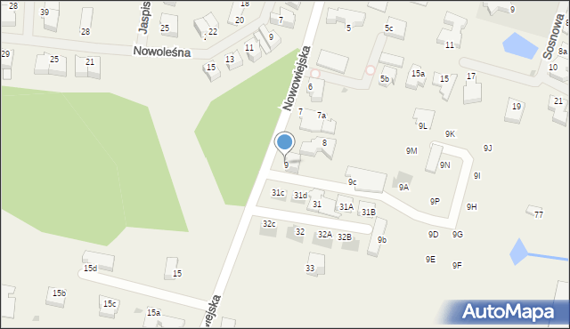 Bezrzecze, Nowowiejska, 9, mapa Bezrzecze