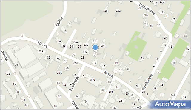 Biała Podlaska, Nowa, 21, mapa Białej Podlaskiej