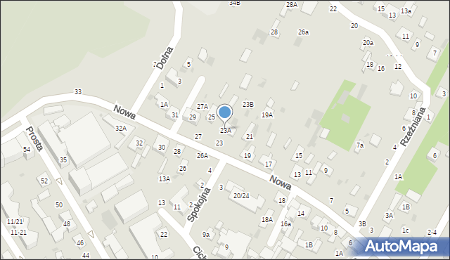Biała Podlaska, Nowa, 23A, mapa Białej Podlaskiej