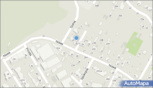 Biała Podlaska, Nowa, 31, mapa Białej Podlaskiej