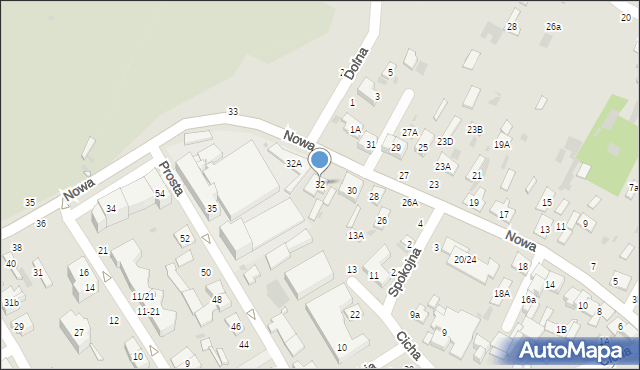 Biała Podlaska, Nowa, 32, mapa Białej Podlaskiej