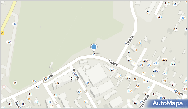 Biała Podlaska, Nowa, 33, mapa Białej Podlaskiej