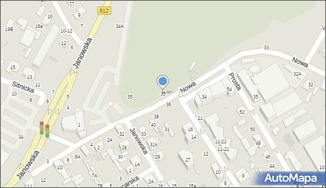 Biała Podlaska, Nowa, 35, mapa Białej Podlaskiej