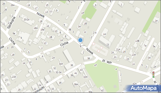 Biała Podlaska, Nowa, 4, mapa Białej Podlaskiej