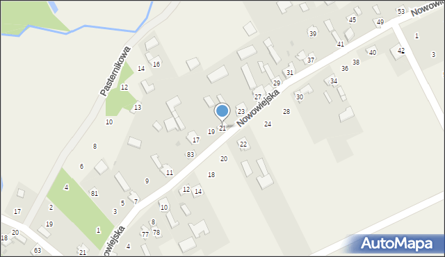 Biała Wielka, Nowowiejska, 21, mapa Biała Wielka