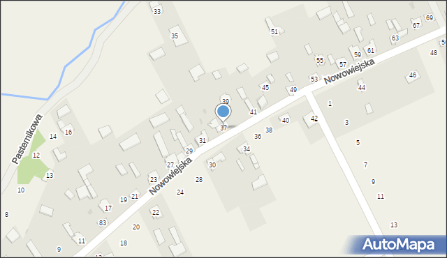 Biała Wielka, Nowowiejska, 37, mapa Biała Wielka