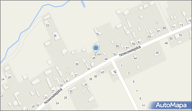 Biała Wielka, Nowowiejska, 47, mapa Biała Wielka