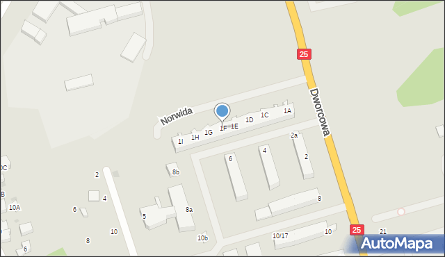 Biały Bór, Norwida Cypriana Kamila, 1F, mapa Biały Bór