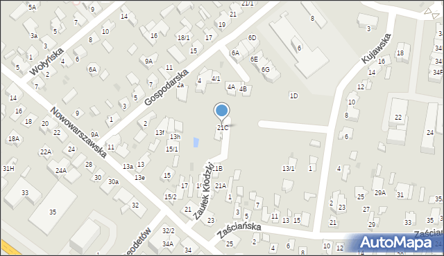 Białystok, Nowowarszawska, 21C, mapa Białegostoku