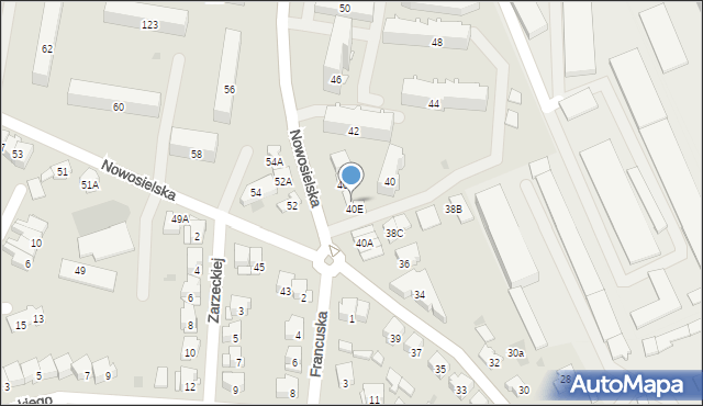 Białystok, Nowosielska, 40F, mapa Białegostoku