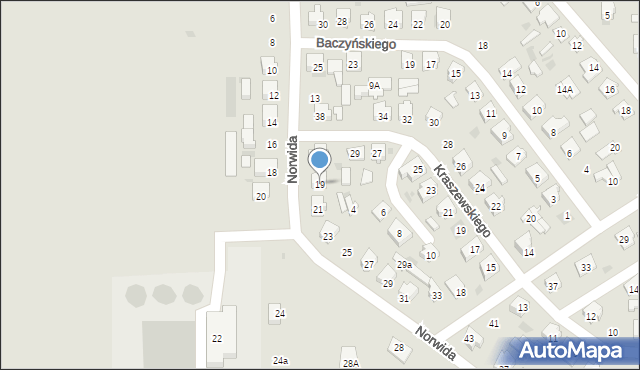 Bielsk Podlaski, Norwida Cypriana Kamila, 19, mapa Bielsk Podlaski