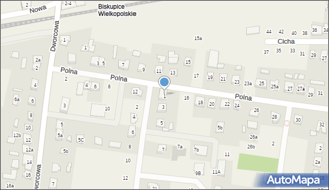 Biskupice, Nowowiejska, 1, mapa Biskupice