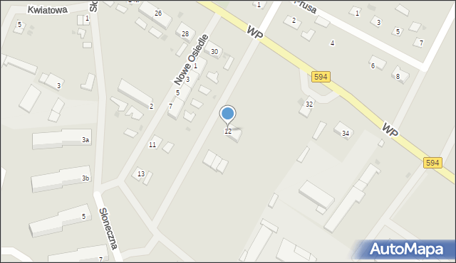 Bisztynek, Nowe Osiedle, 12, mapa Bisztynek