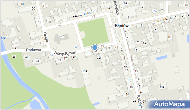 Błędów, Nowy Rynek, 11b, mapa Błędów