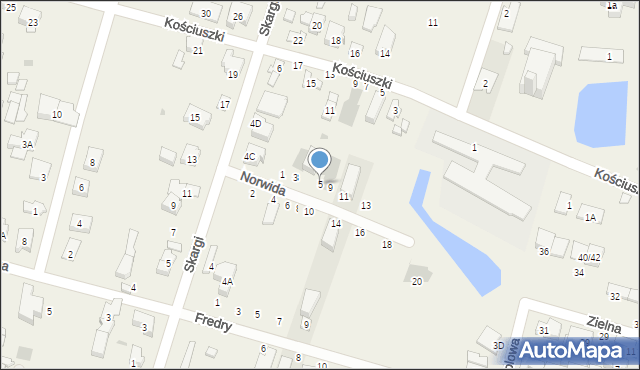 Blizne Jasińskiego, Norwida Cypriana Kamila, 5, mapa Blizne Jasińskiego