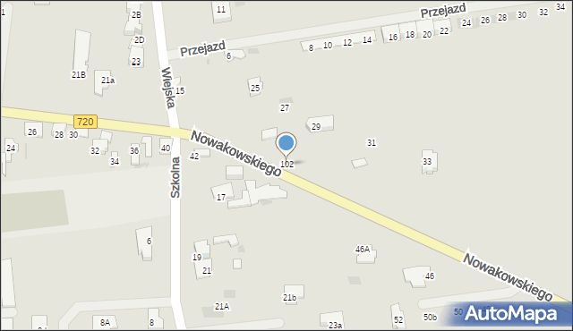 Błonie, Nowakowskiego, 102, mapa Błonie