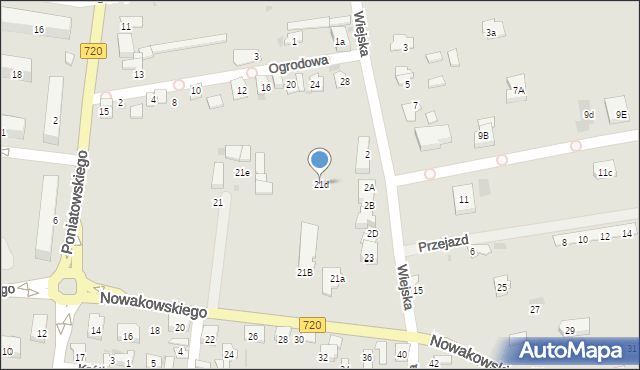 Błonie, Nowakowskiego, 21d, mapa Błonie