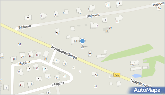 Błonie, Nowakowskiego, 65, mapa Błonie