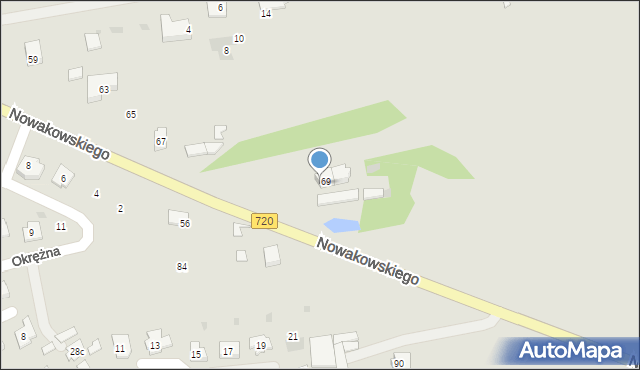 Błonie, Nowakowskiego, 71, mapa Błonie
