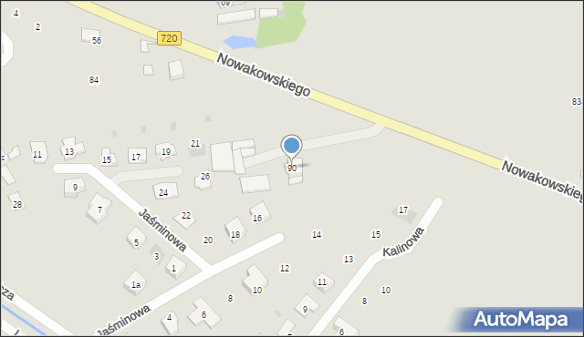 Błonie, Nowakowskiego, 90, mapa Błonie