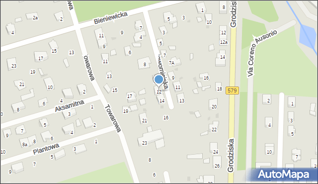 Błonie, Nowomiejska, 12, mapa Błonie