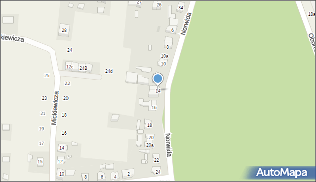 Bolechowo-Osiedle, Norwida Cypriana Kamila, 14, mapa Bolechowo-Osiedle