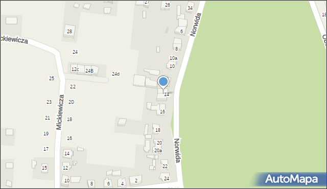 Bolechowo-Osiedle, Norwida Cypriana Kamila, 14a, mapa Bolechowo-Osiedle