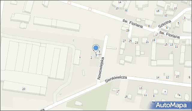 Borek Strzeliński, Nowowiejska, 3, mapa Borek Strzeliński