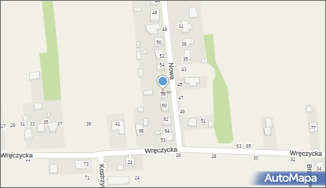 Borowe, Nowa, 58, mapa Borowe