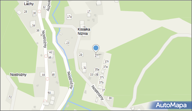 Brenna, Nostrożny, 27, mapa Brenna