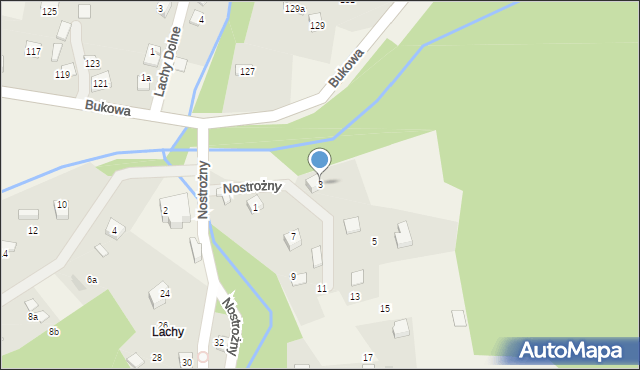 Brenna, Nostrożny, 3, mapa Brenna