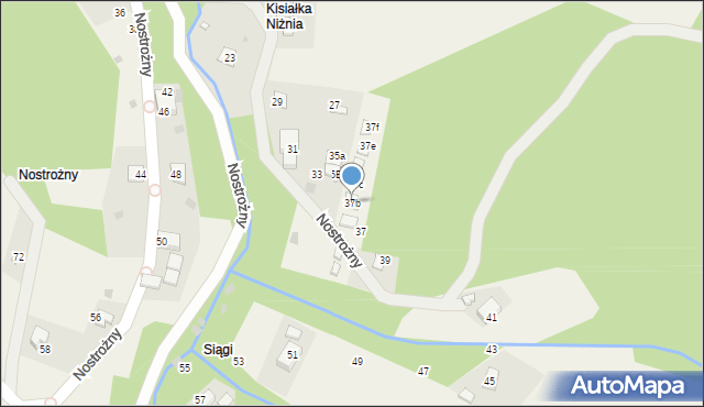 Brenna, Nostrożny, 37b, mapa Brenna