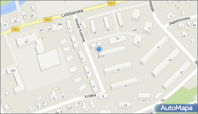Brodnica, Nowa Kolonia, 11, mapa Brodnica