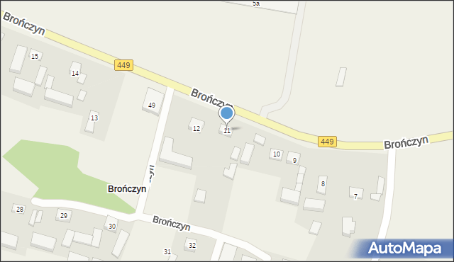 Brończyn, Nowa Kolonia, 11, mapa Brończyn