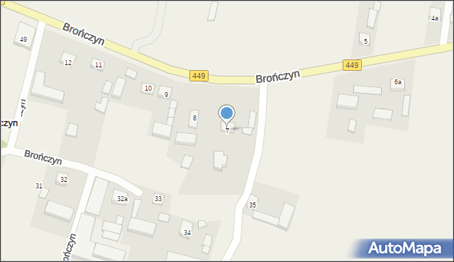 Brończyn, Nowa Kolonia, 7, mapa Brończyn