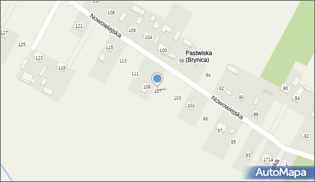 Brynica, Nowowiejska, 107, mapa Brynica