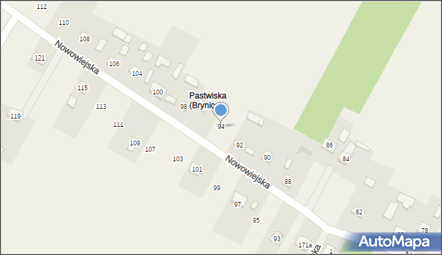 Brynica, Nowowiejska, 94, mapa Brynica