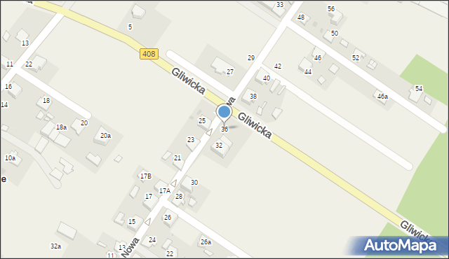 Brzeźce, Nowa, 36, mapa Brzeźce