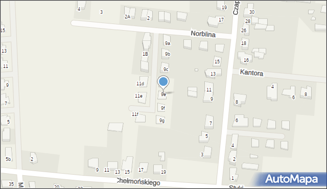 Brzezie k. Sulechowa, Norblina Jana, 9e, mapa Brzezie k. Sulechowa