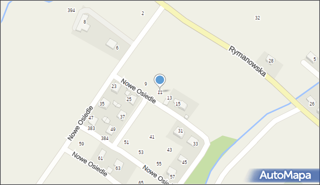 Bukowsko, Nowe Osiedle, 11, mapa Bukowsko