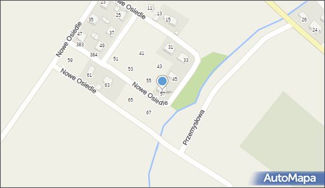 Bukowsko, Nowe Osiedle, 57, mapa Bukowsko