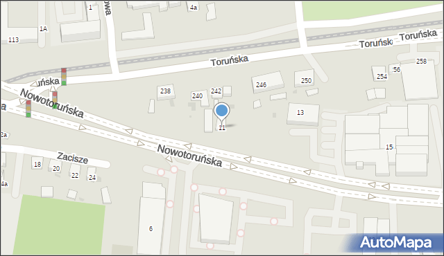 Bydgoszcz, Nowotoruńska, 11, mapa Bydgoszczy