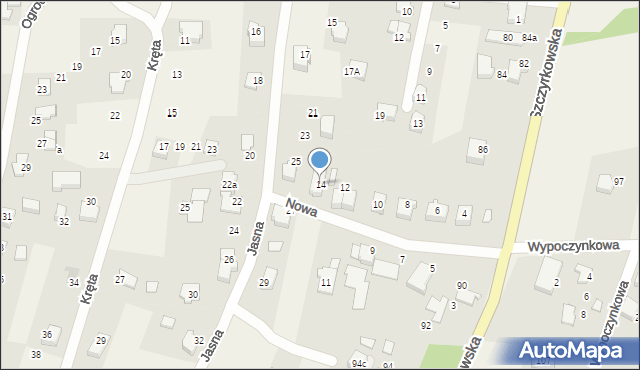 Bystra, Nowa, 14, mapa Bystra