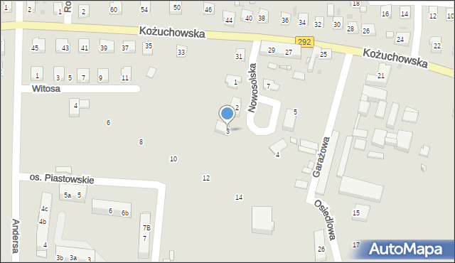 Bytom Odrzański, Nowosolska, 3, mapa Bytom Odrzański